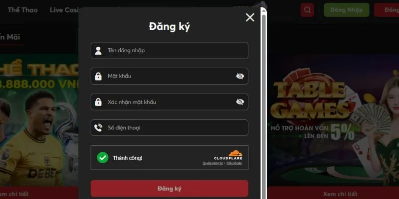 Điền thông tin theo form